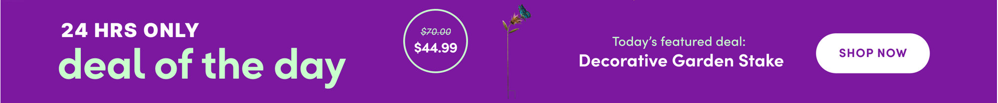 24 hours only deal of the day, marked down to $44.99 from $70.00. Today's featur